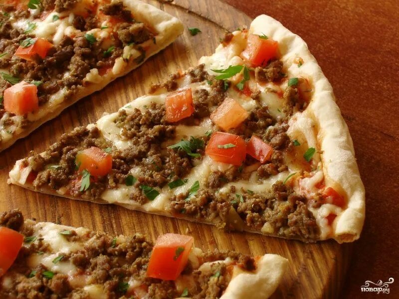 Пицца с фаршем фото Пицца с мясным фаршем - рецепт с фото на Повар.ру