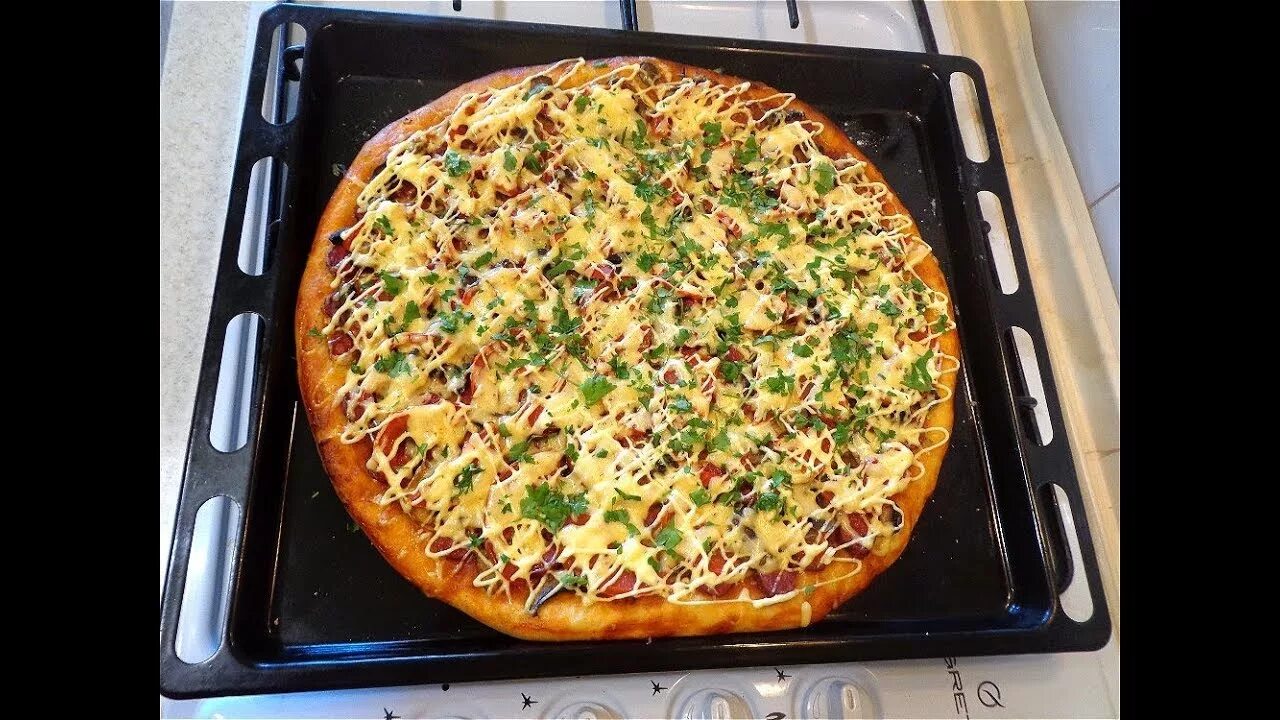 Пицца с фото пошагово в духовке Пицца из творожного теста. Празднично, вкусно! - YouTube