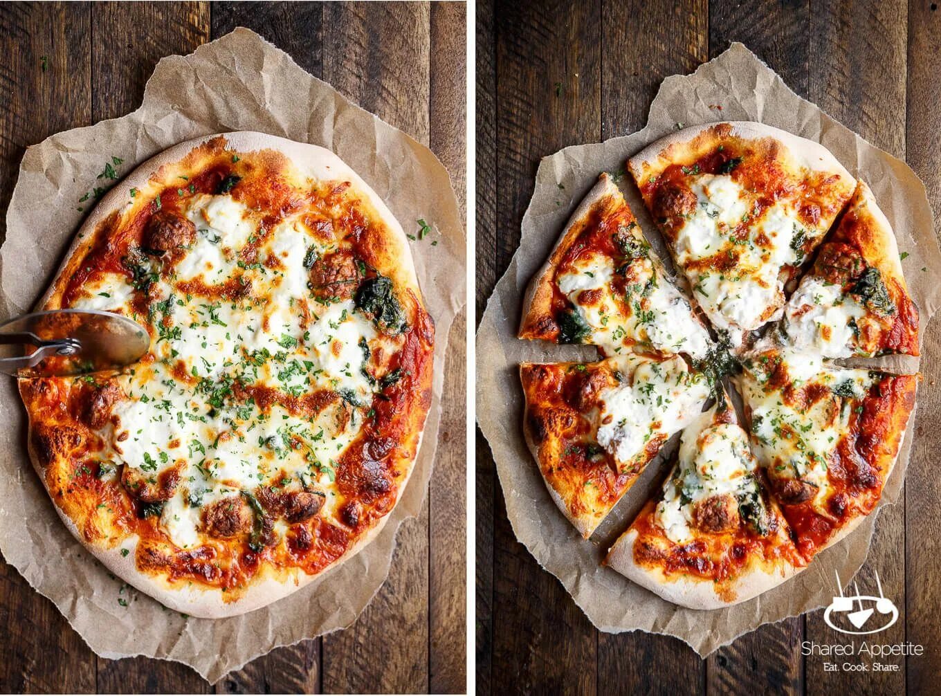 Пицца с рикоттой рецепт с фото пошагово Meatball, Spinach, and Ricotta Pizza - Shared Appetite Recipe Ricotta pizza, Piz