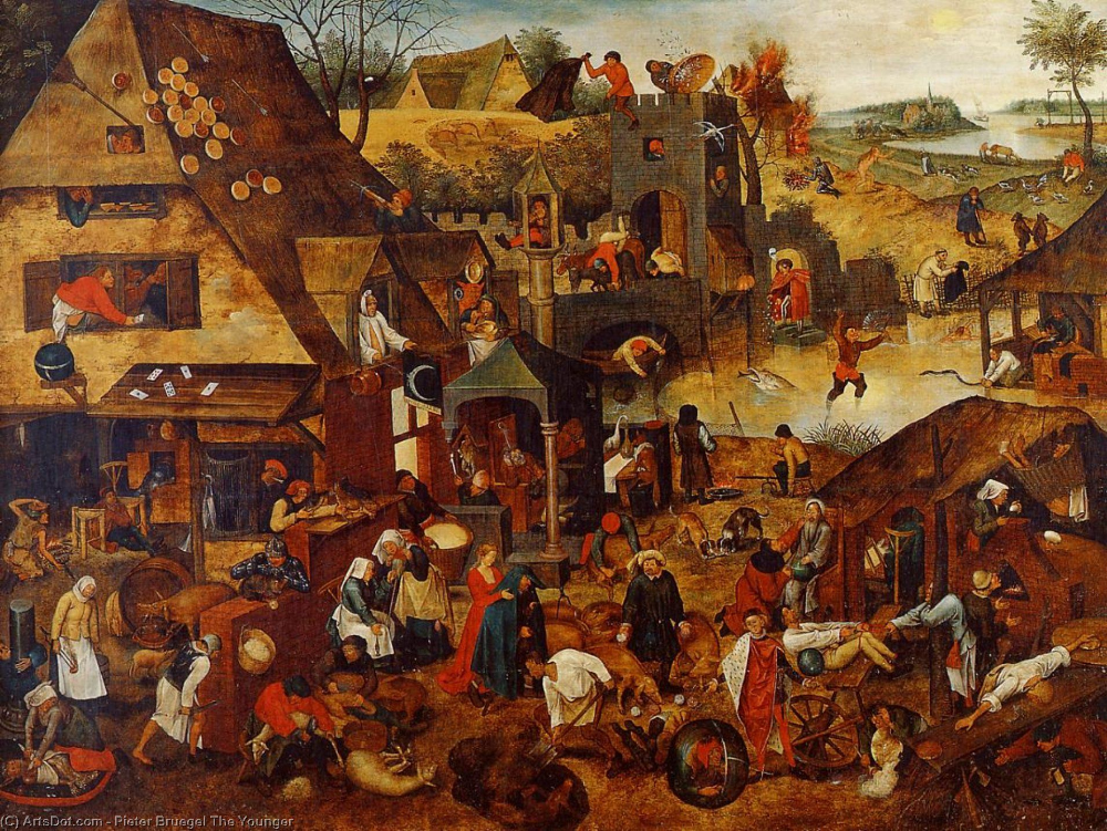 Питер брейгель фото Pieter Brueghel the Younger : Flemish Proverbs (Koninklijk Museum voor Schone Ku