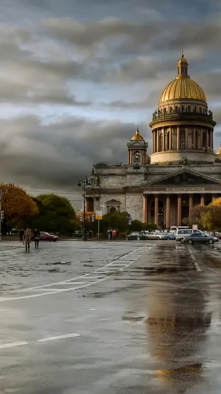 Питер фото на заставку телефона Обои Исаакиевского Собора, собор, ориентир, город, отражение для iPhone 6, 6S, 7