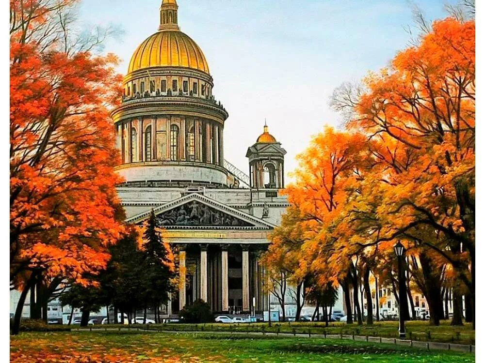 Питер осенью фото Картина по номерам ВанГогВоМне Осень в Санкт-Петербурге, 40x50 - купить в Москве