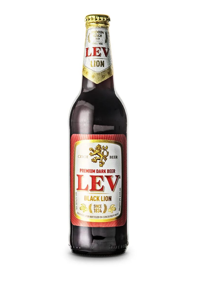 Пиво лев фото Пиво темное "LEV BLACK LION" ("ЛЕВ БЛЭК ЛАЙОН"), пастеризованное 0,5 л. 4,7