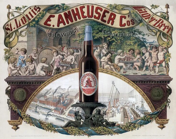 Пиво старые фото Anheuser Brewing Association Vintage ads, Vintage advertisements, Lager beer