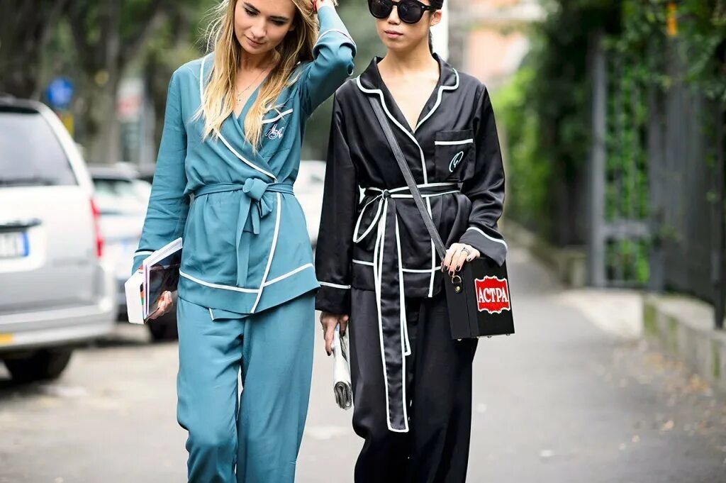 Пижамный стиль фото УЧИМСЯ НОСИТЬ ПИЖАМЫ У ЗВЕЗД STREETSTYLE Liberté Дзен