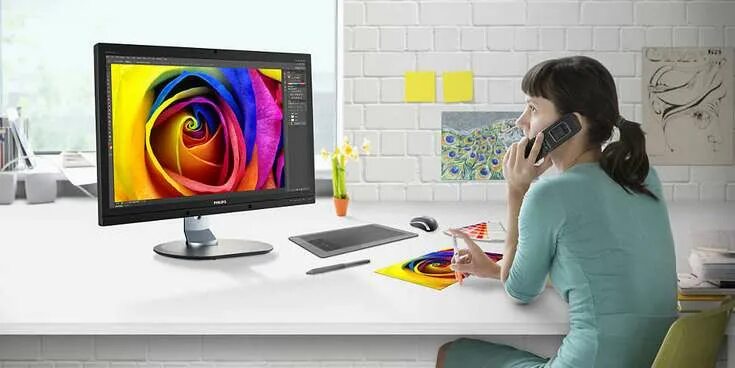 Пк для дизайнера интерьера Монитор Philips 272P4APJKEB может похвастаться 10-разрядным представлением цвета
