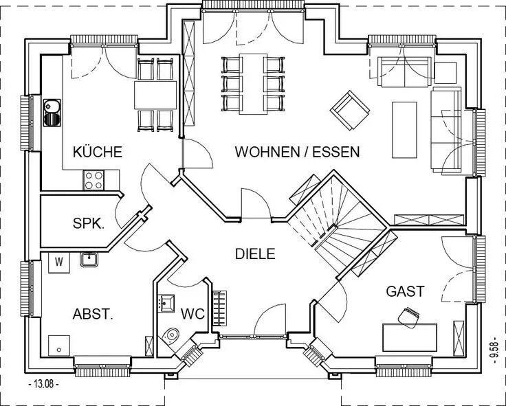 План дома чертеж онлайн Country house floor plan, Floor plans, House floor plans