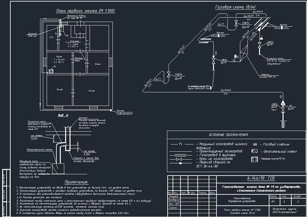 План газификации частного дома пример Газоснабжение pdf