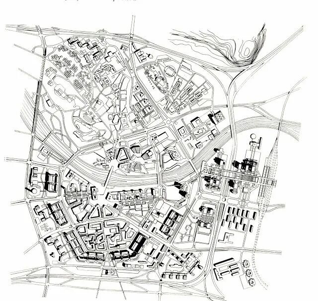 План города фото The temples of consumption: Kenzo Tange. Reconstruction plan for Skopje. Moda gi