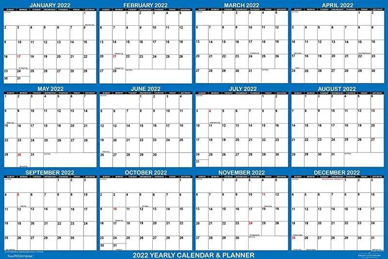 План календарь на год Amazon.com: annual calendar dry erase