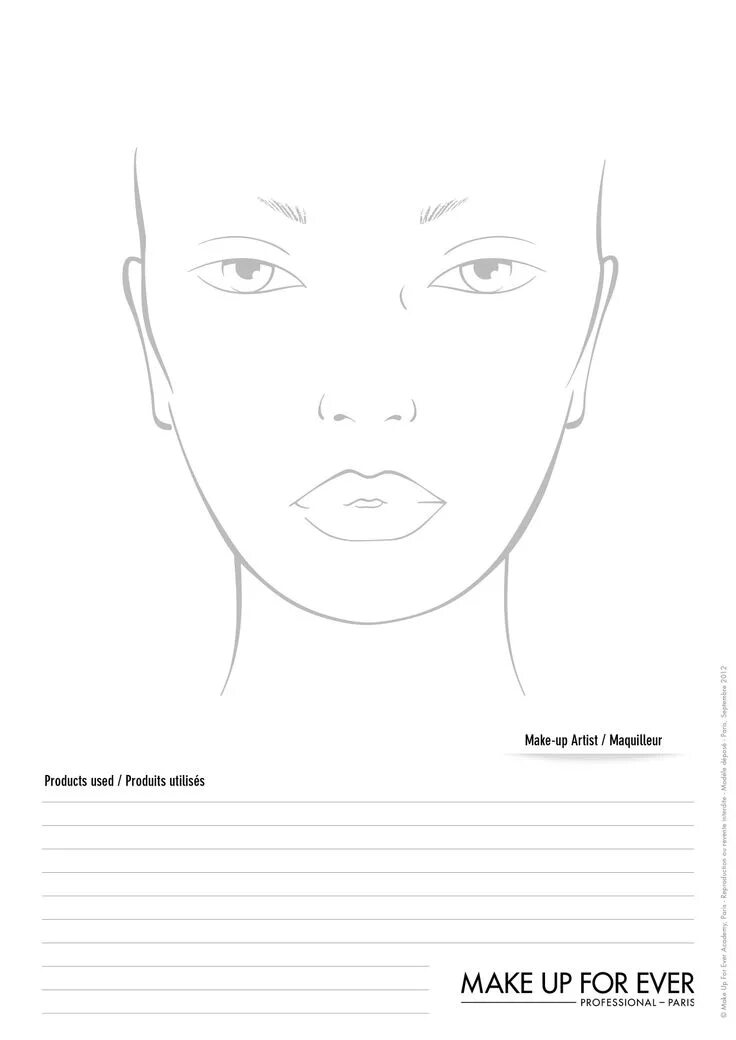 План макияжа Face Chart Makeup face charts, Face chart, Face template makeup