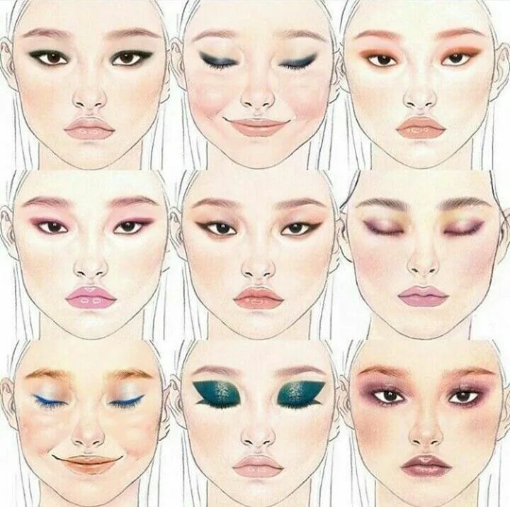 План макияжа Pin on Dolled Up Makeup face charts, Face chart, Eye makeup