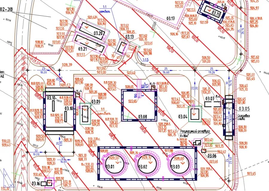 План вертикальной планировки участка Возможности Civil 3D для проектирования генеральных планов - ИНФАРС