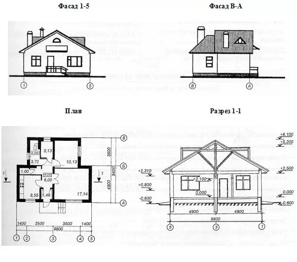 План жилого дома чертеж с размерами Проект дома Б.183-00-3.04 - MirDomov.by