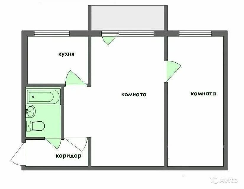 Планировка пятиэтажек 2 комнаты Купить Евродвушку в муниципальном образовании городе Струнине (Владимирская обла