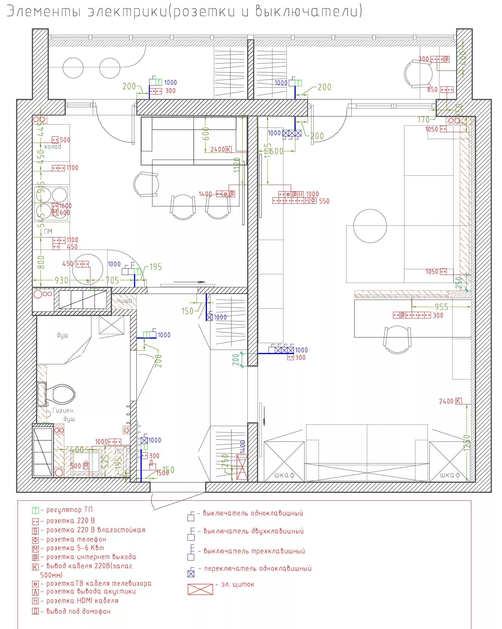 Планировка розеток в квартире plan-chertezh-ehlektriki-rozetki-i-vyklyuchateli Студия Дениса Серова
