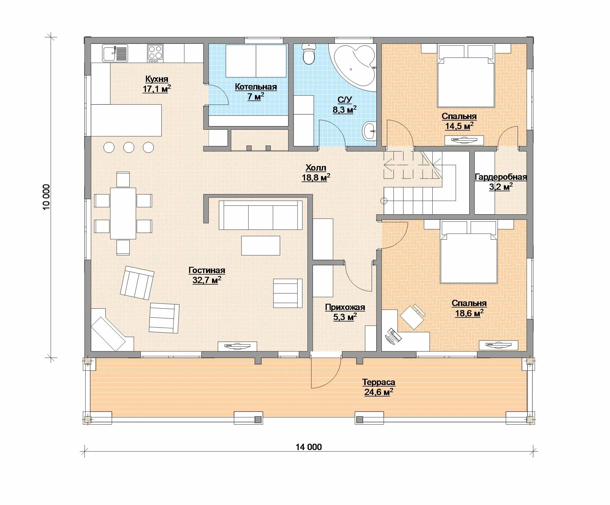 Планировка с 6 спальнями Планировки финских домов с сауной или террасой House, Floor plans, Visualization