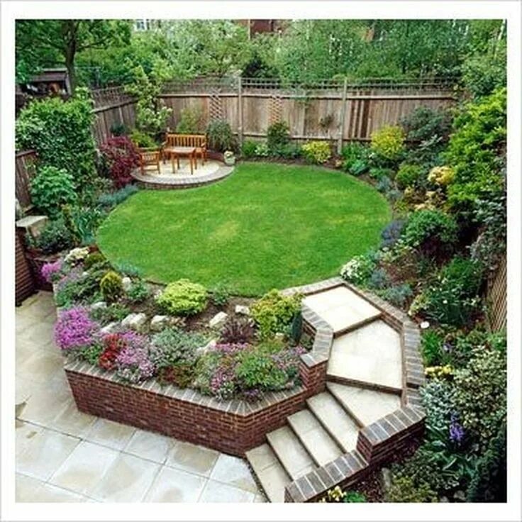 Планировка сада фото 61 Small Garden Design Ideas With Awesome Design Circular garden design, Sloped 