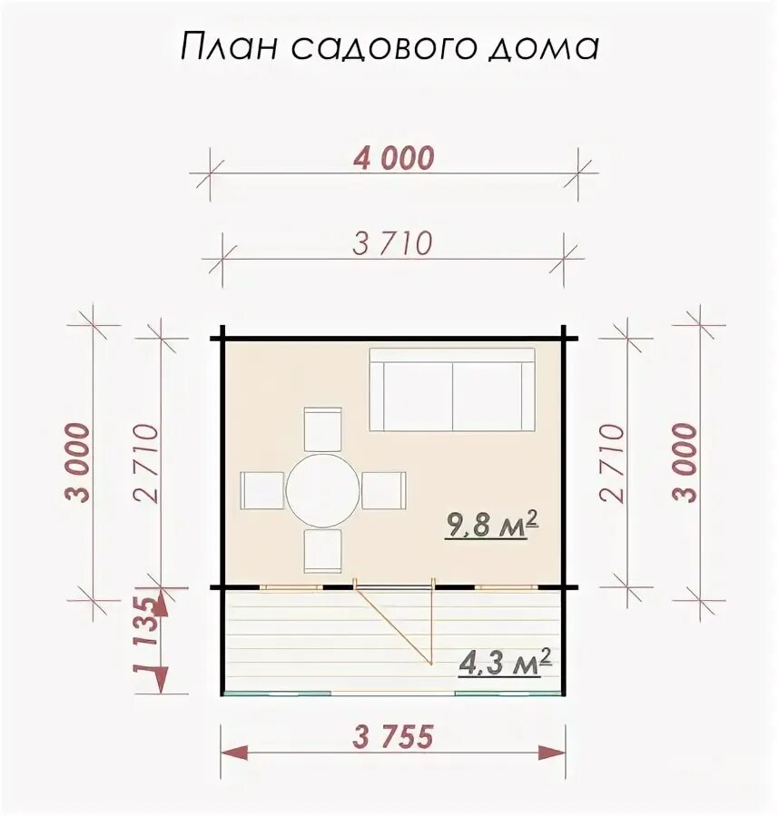 Планировка садового дома Охотничьи и рыбацкие домики, купить в Москве на srub.store