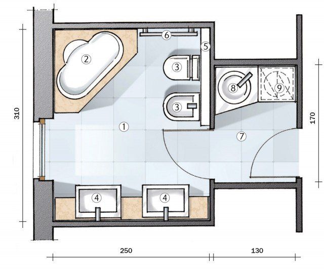 Планировка санузла доме Bagno: un progetto per renderlo più grande e ricavare l'antibagno - Cose di Casa