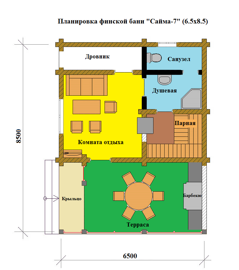 Планировка сауны с комнатой отдыха План бани фото - DelaDom.ru