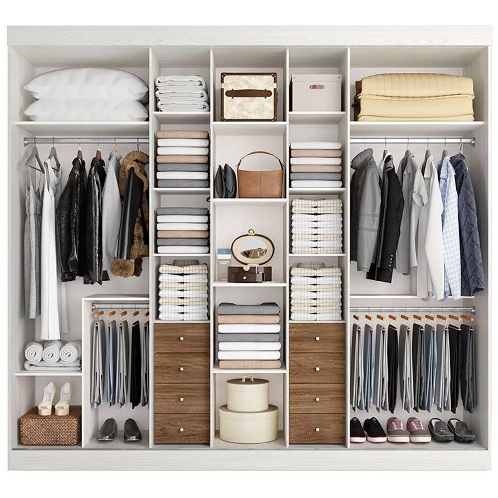 Планировка шкафа в комнате Guarda-Roupa / Roupeiro THB Sognare, 5 Portas, 8 Gavetas - Colombo Bedroom close