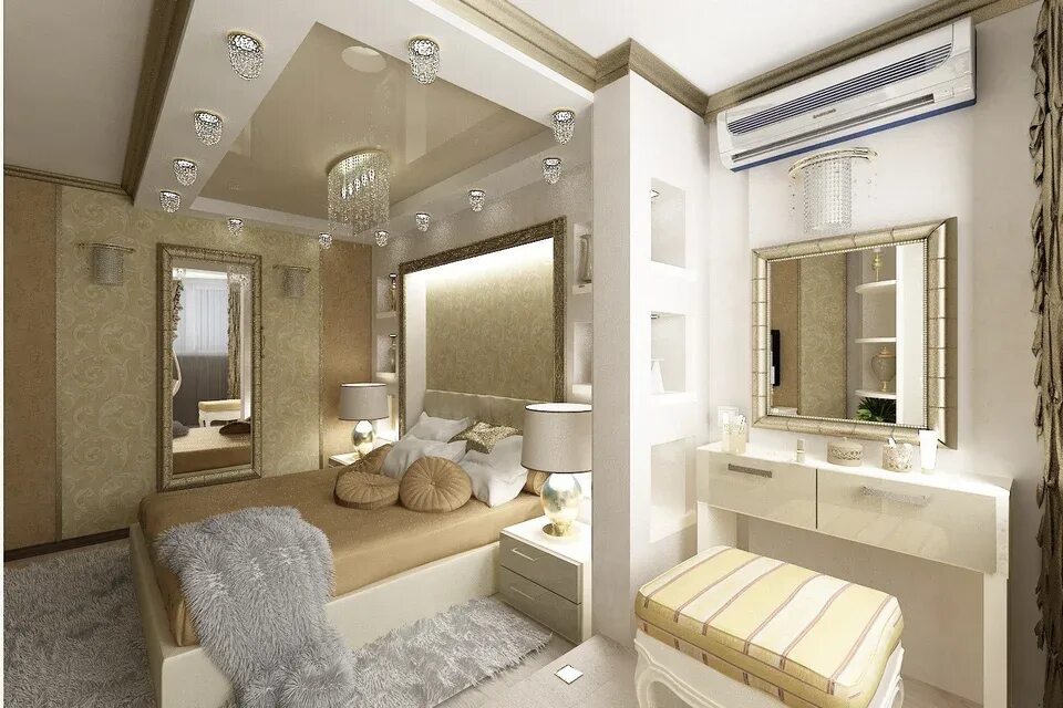 Планировка спальни гостиной 20 кв м Living room bedroom design 14 sq.m. (47 Photos)