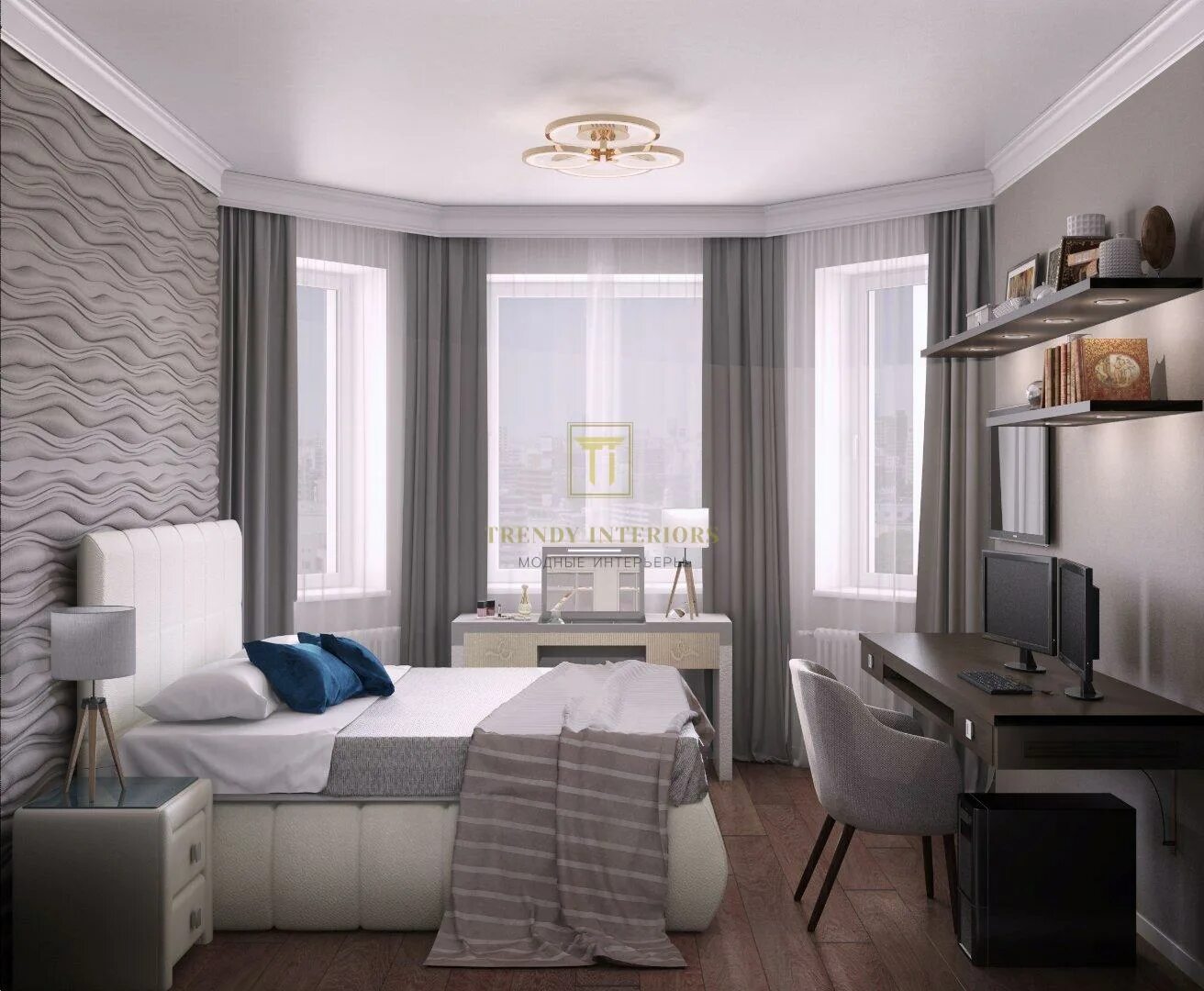 Планировка спальни с эркером Дизайн арт деко в квартире - Trendy Interiors