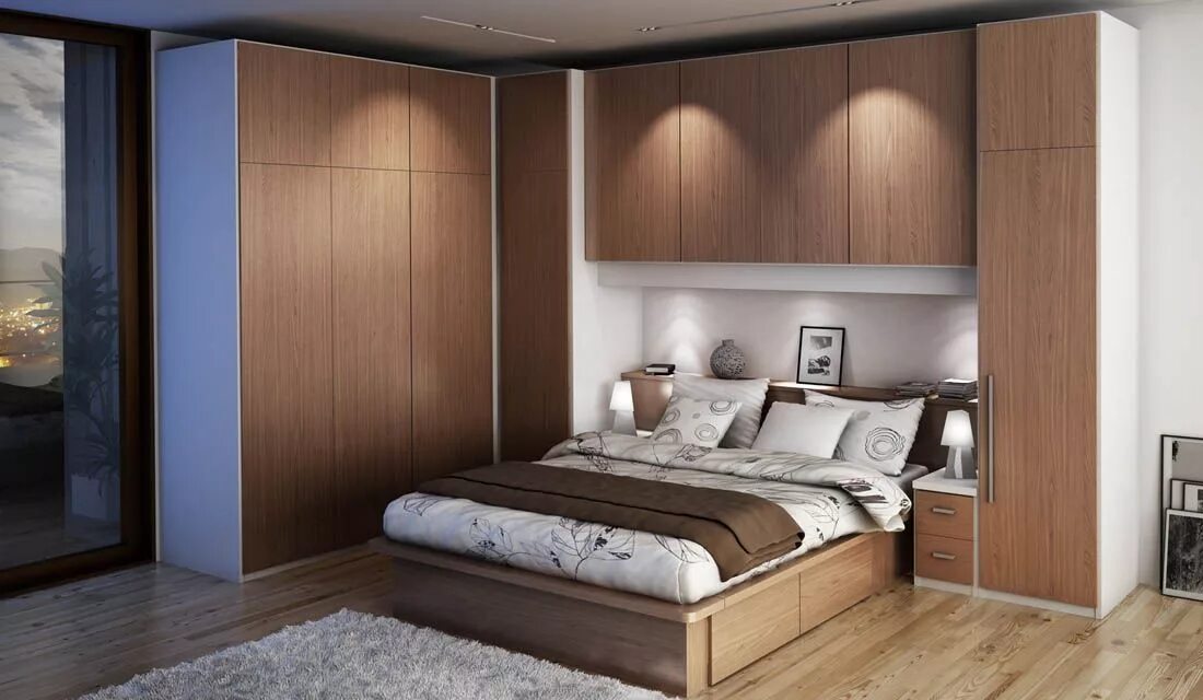Планировка спальни со шкафом Cama y closet integrados Yatak odası iç mekan, Yatak odası iç tasarımı, Ev için