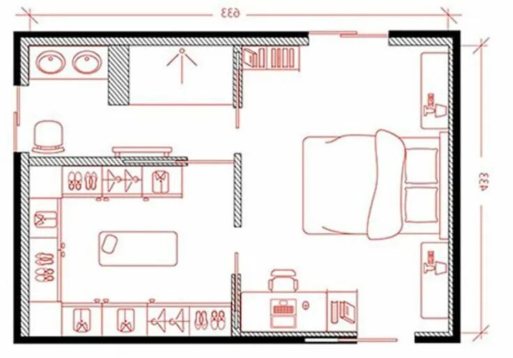 Планировка спальной комнаты 40 suites parentales pour vous inspirer Chambre parentale plan, Plan de chambre,
