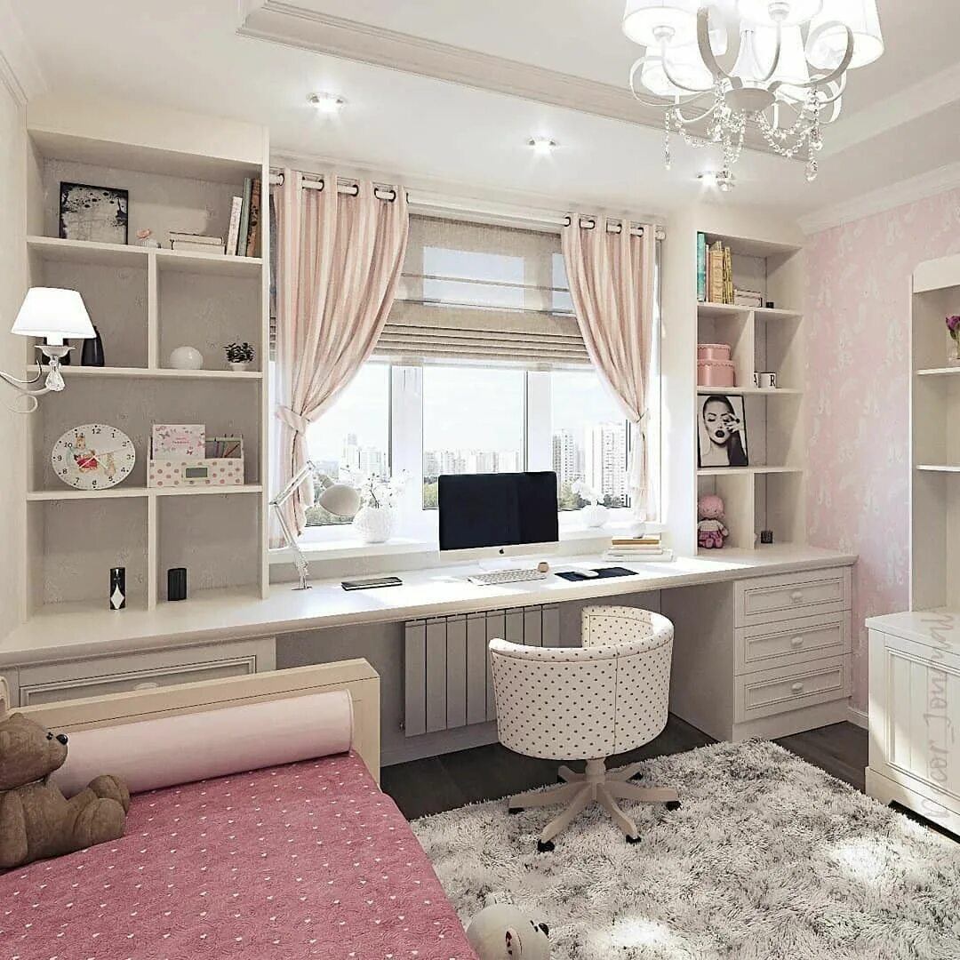 Планировка спальня для девочки Комната для девочки Wohnzimmer einrichten, Zimmer einrichten, Tische wohnzimmer