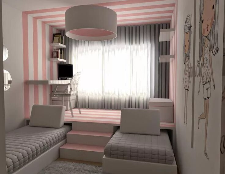 Планировка спальня для девочки Pin em Kids Rooms