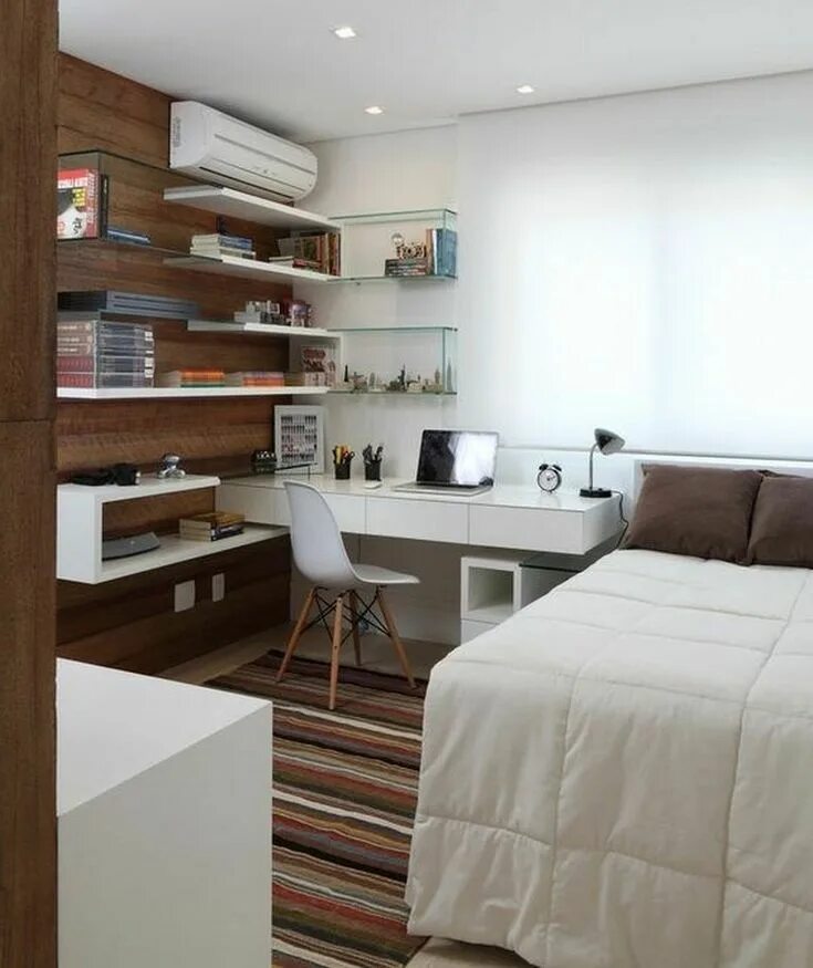 Планировка спальня кабинет 33+ Amazing Decor Ideas for Your Small Bedroom Bancada para quarto, Como decorar