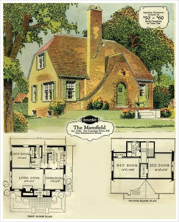 Планировка старых домов 1929 Brick English Cottage w/ Floor Plans from Sears Cottage style house plans, 