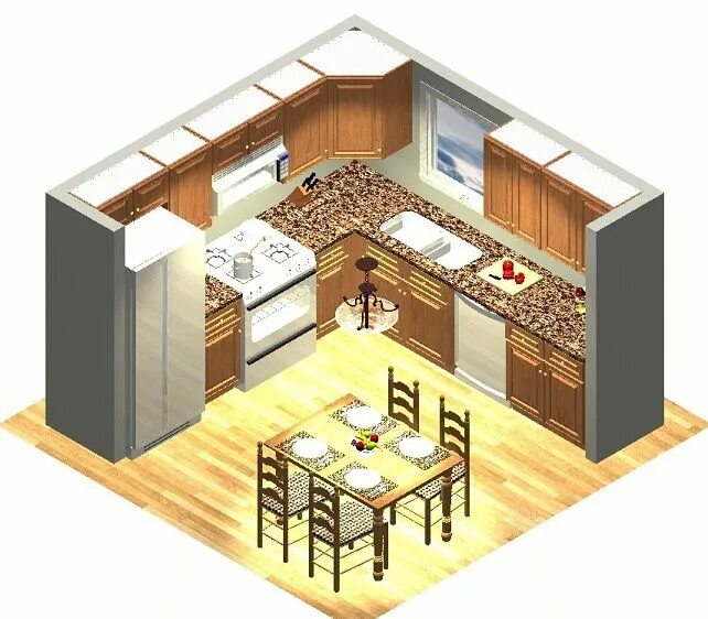 Планировка стен кухни 10x10 Kitchen Cabinets - 10x10 Kitchen - The RTA Store Small kitchen layouts, Ki