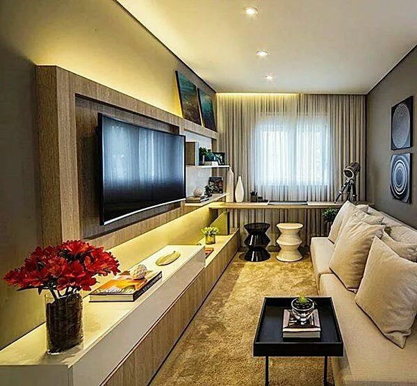Планировка стенки для гостиной если комната прямоугольная Decorando salas-corredor - Simples Decoração Salas pequenas, Home, Design de hom