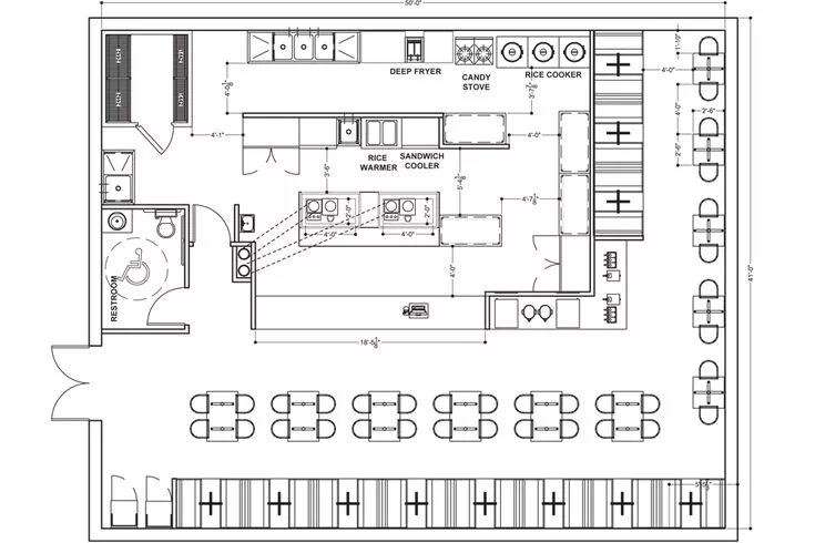Планировка столовой в доме Plan B1 Restaurant floor plan, Restaurant layout, Restaurant kitchen design