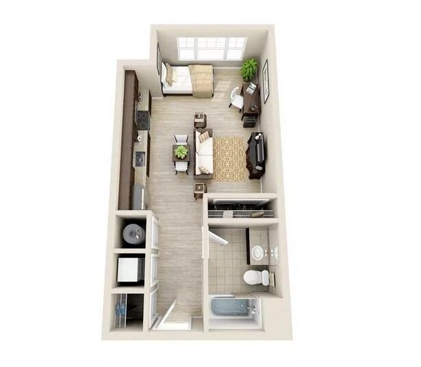Планировка студии 31 кв м фото 19 отличных планировок для маленьких квартир Apartment layout, Studio apartment 