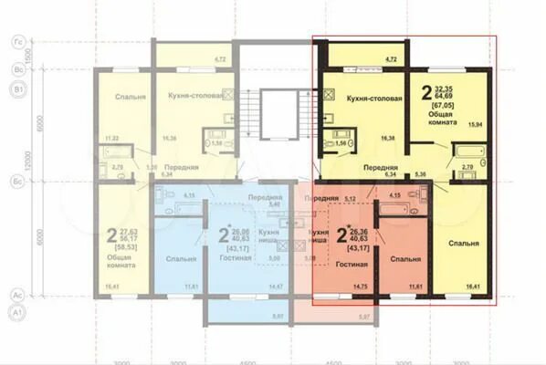 Планировка студия 2 спальни 2-к. квартира, 67 м², 10/10 эт. на продажу в Челябинске Купить квартиру Авито