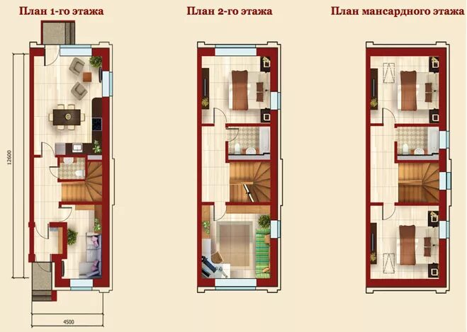 Планировка таунхауса 3 этажа Проекты таунхаусов: от 1-го до 3-х этажей, разнообразие планировок, стилевых реш