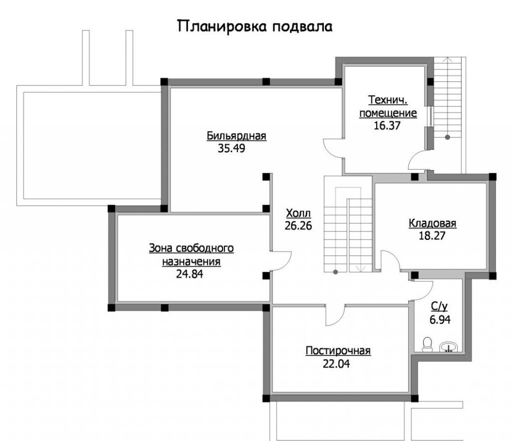 Планировка цоколя дома Продажа дома коттеджный посёлок Зелёные Холмы, цена 48000048 рублей, 2024 год об