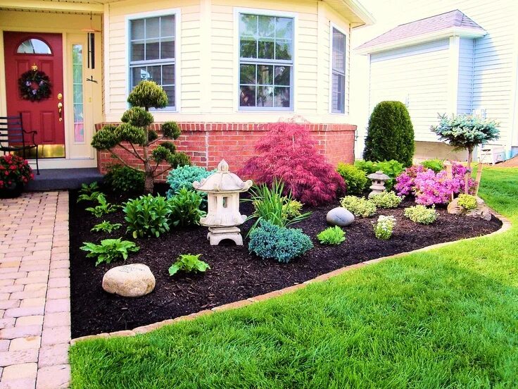Планировка цветника на участке перед домом Add a flare of the orient to your front walkway! Created by Bristol's Garden Cen