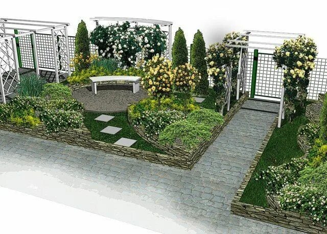 Планировка цветника на участке с дорожками Pin by Julia Bystrova on Патио Rose garden landscape, Garden planing, Garden pla