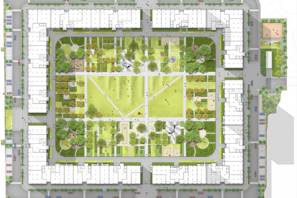 Планировка территории жилого района Varshavskoe Shosse, Moscow, Russia - Projects - Gillespies Landscape architectur