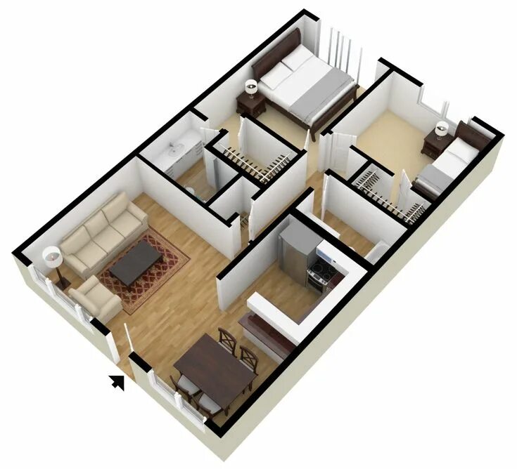 Планировка трехкомнатного дома Studio, 1 & 2 Bedroom Floor Plans City Plaza Apartments Modern house floor plans