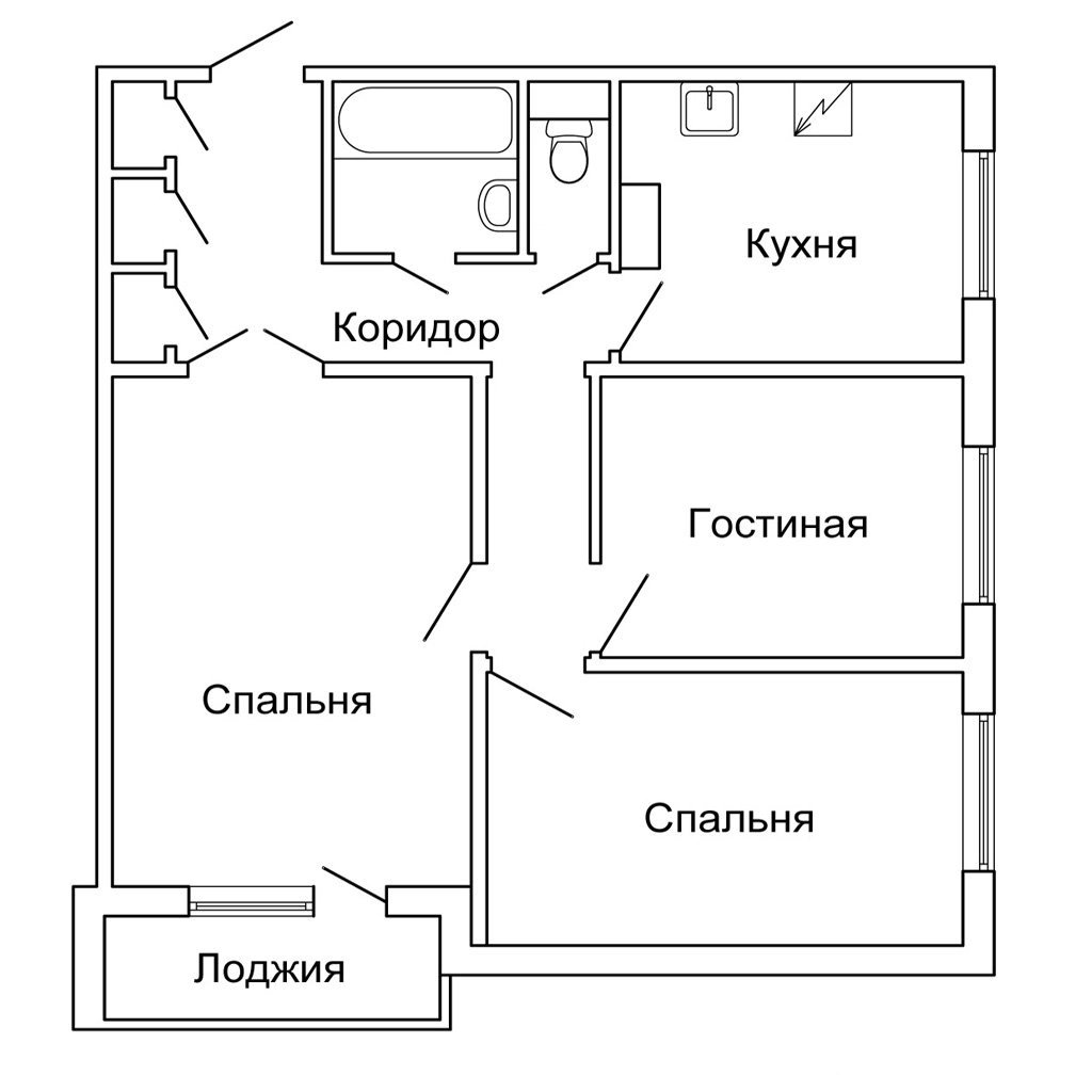 Планировка трехкомнатной квартиры Демонтаж в квартире под ключ в Санкт-Петербурге - цена от 1200 рублей за м2