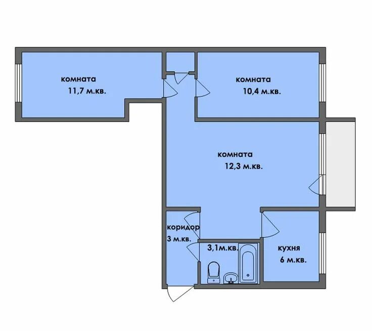 Планировка трехкомнатной квартиры в хрущевке планировка дома серии 438 House plans, Floor plans, House design