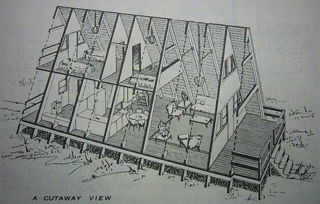 Планировка треугольного дома The Return of A-Frame Cabins A frame cabin plans, A frame house, A frame house p