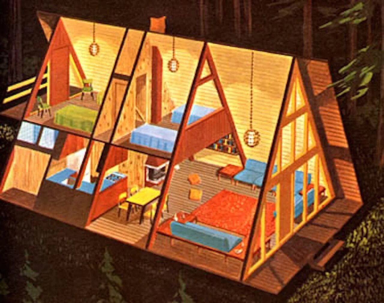Планировка треугольного дома Cross-Sections what i do A frame house, A frame house plans, Small house