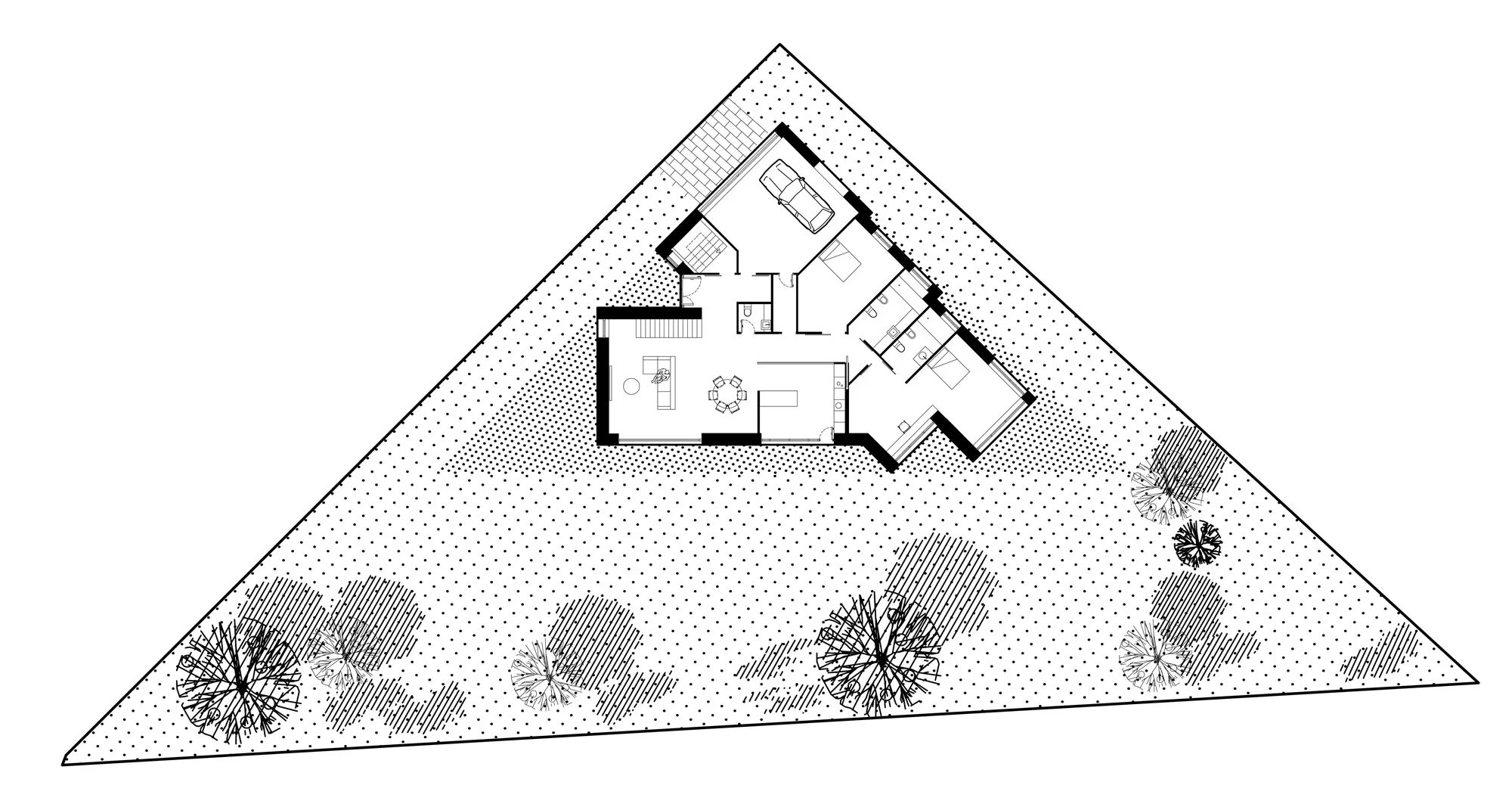 Планировка треугольного участка 6 соток Gallery of VMS House / Marcos Miguelez - 14